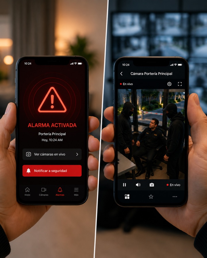 Alertas al celular en tiempo real con cámara en vivo